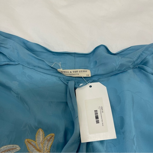 Spell Atrium Embroidered Maxi Robe Sapphire - Picture 7 of 10